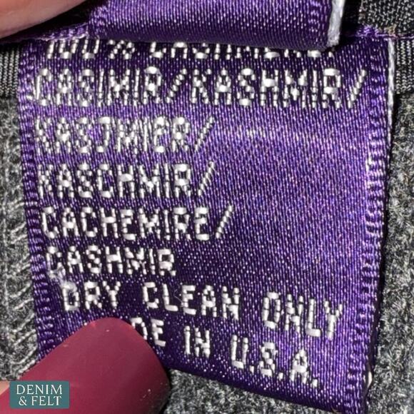 Ralph Lauren Purple Label Cashmere Wool Wide Leg Trouser Pants Gray Size 8 - Picture 9 of 10